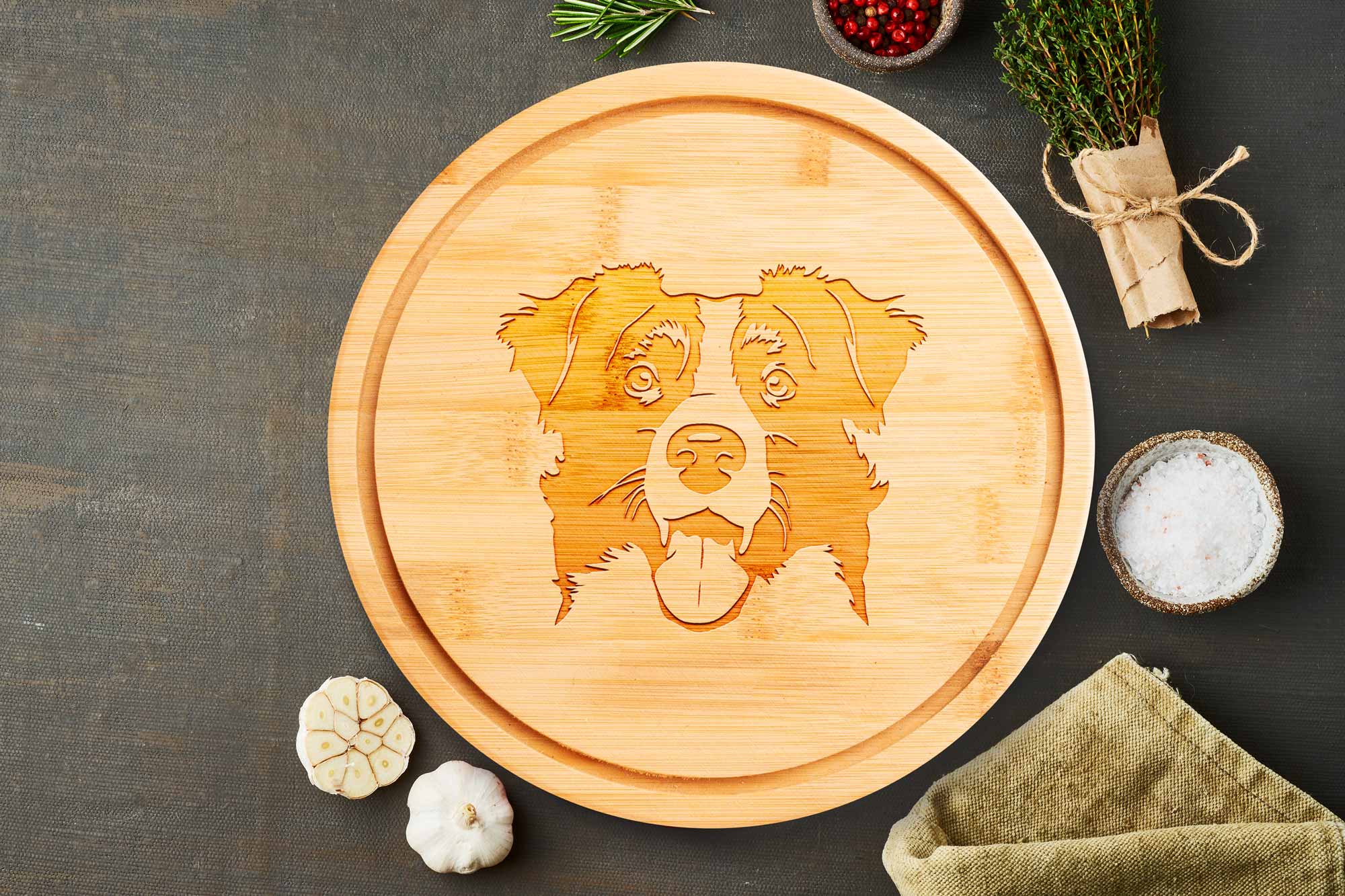 Border Collie Chopping Board
