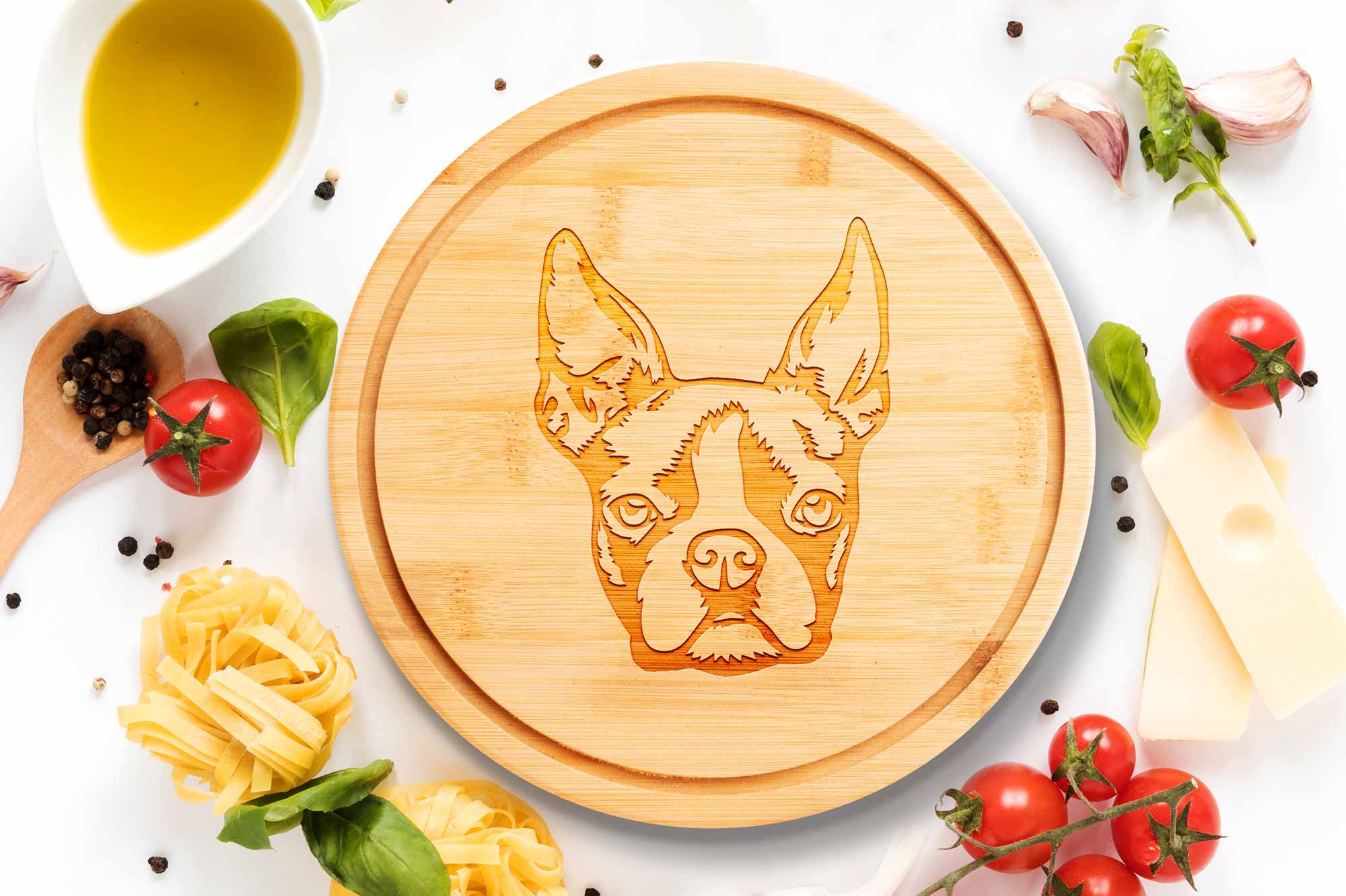 Boston Terrier Wooden Chopping Board