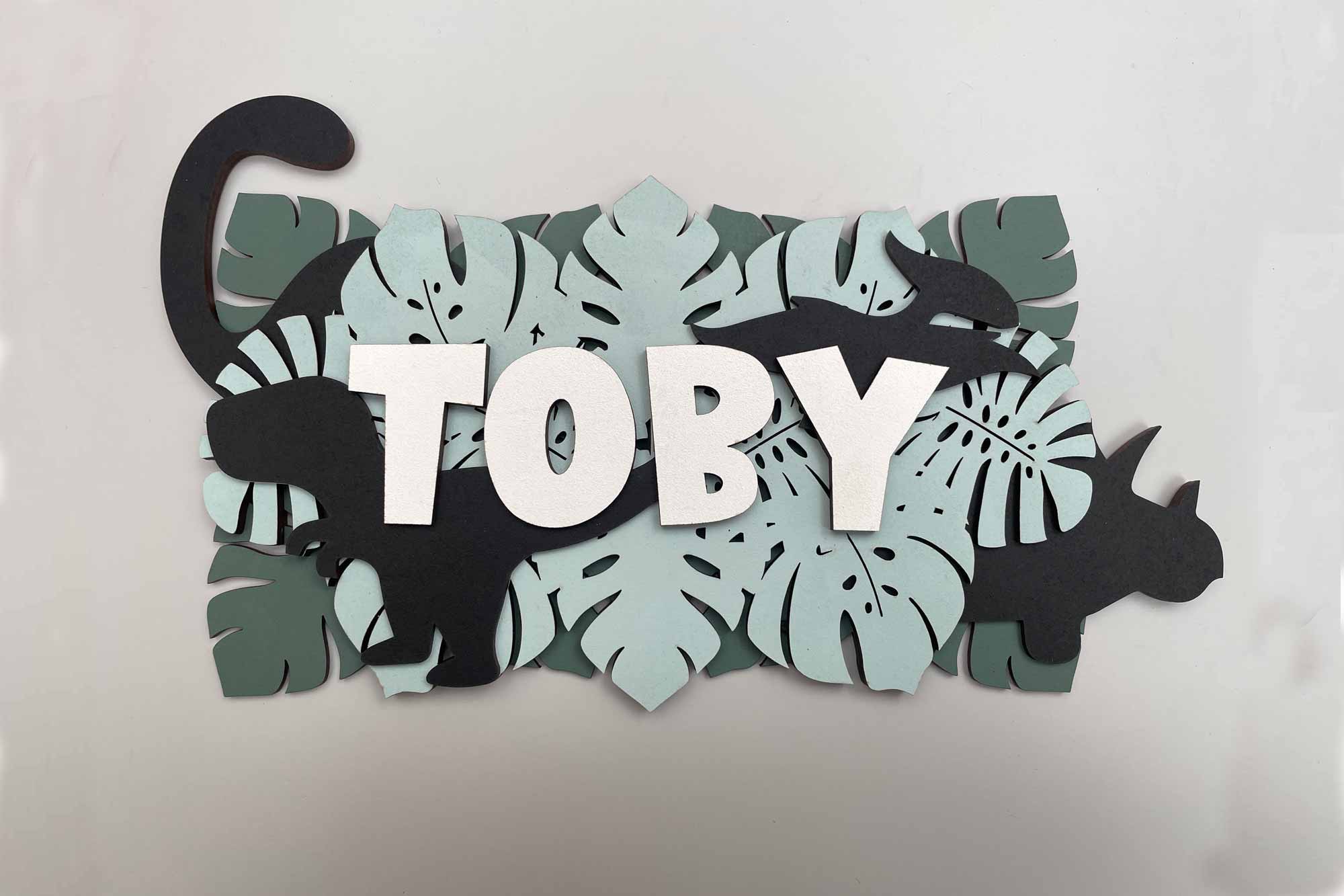 Personalised Dinosaur Themed Bedroom Door Sign, Door Plaque, 3D Effect