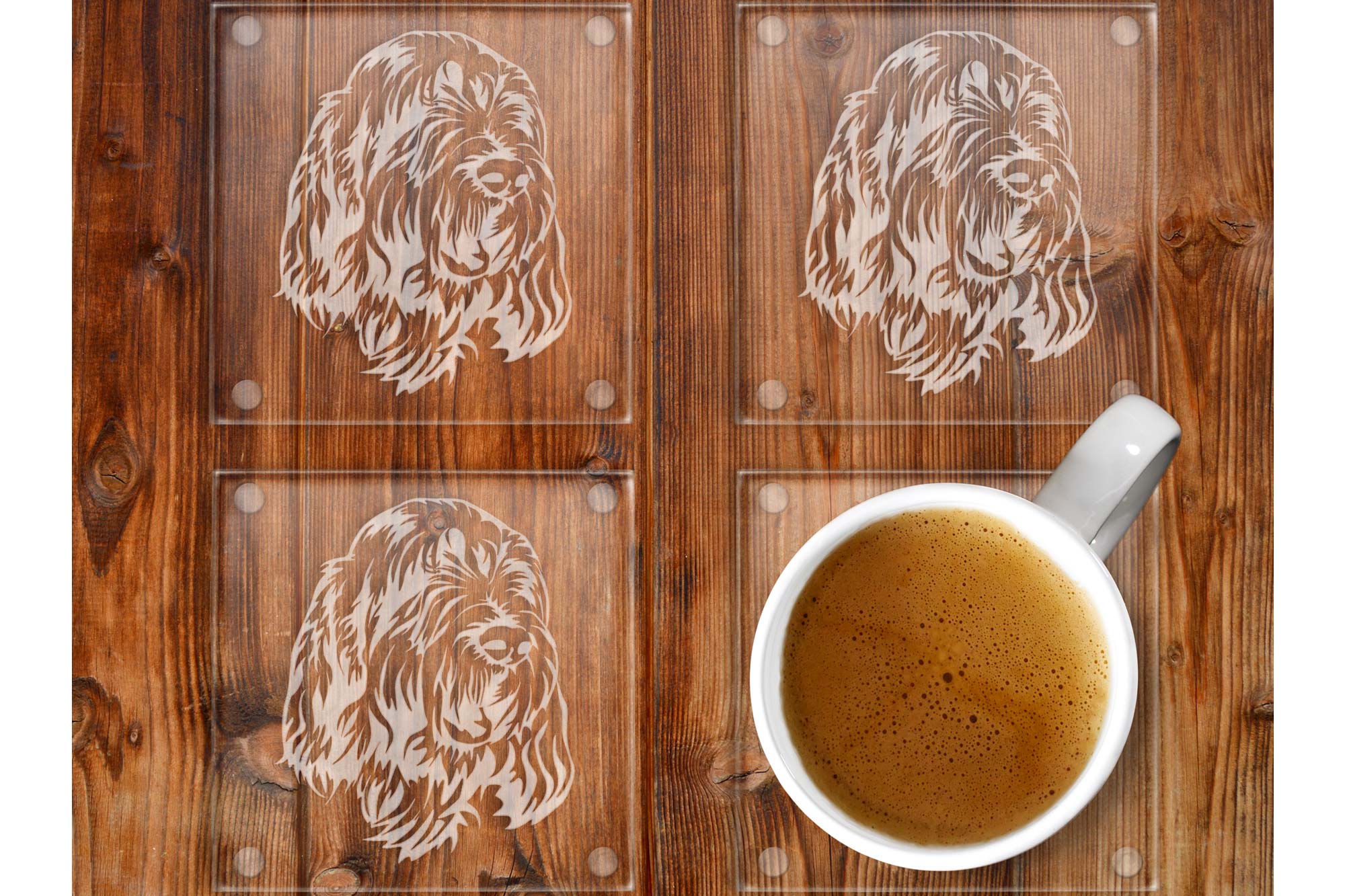 Italian Spinone Glass Coaster Set