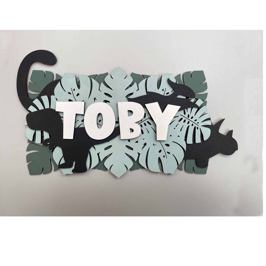 Personalised Dinosaur Themed Bedroom Door Sign, Door Plaque, 3D Effect