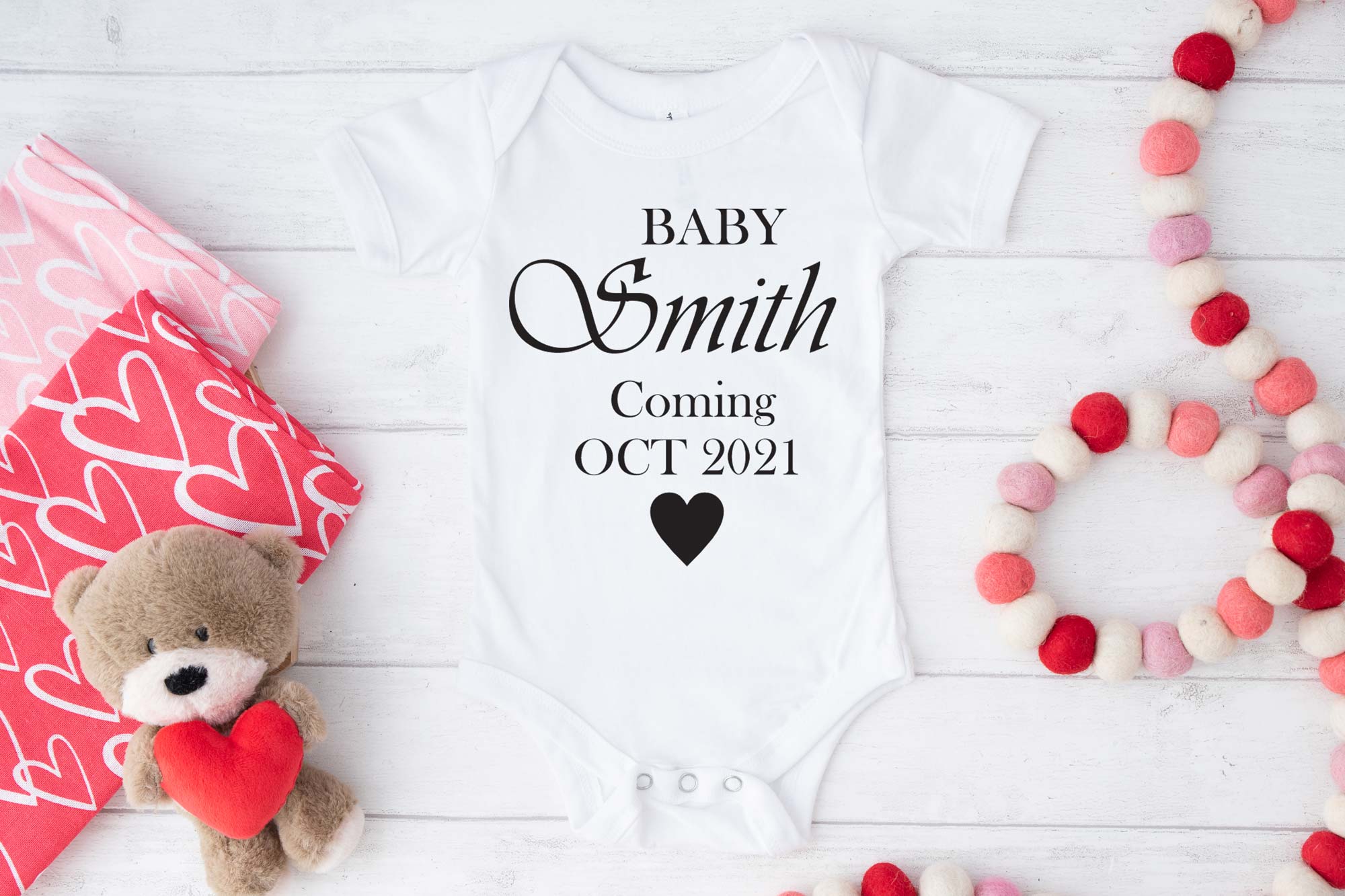 Personalised Pregnancy Reveal Baby Vest