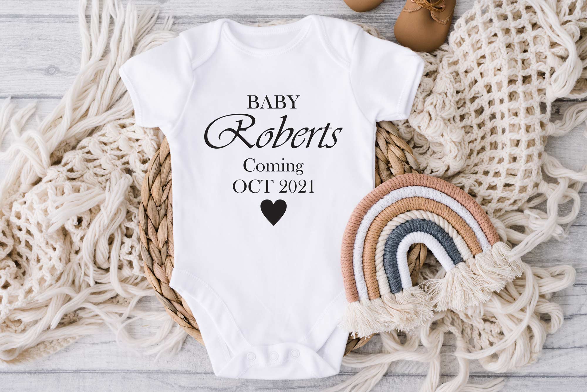Personalised Pregnancy Reveal Baby Vest