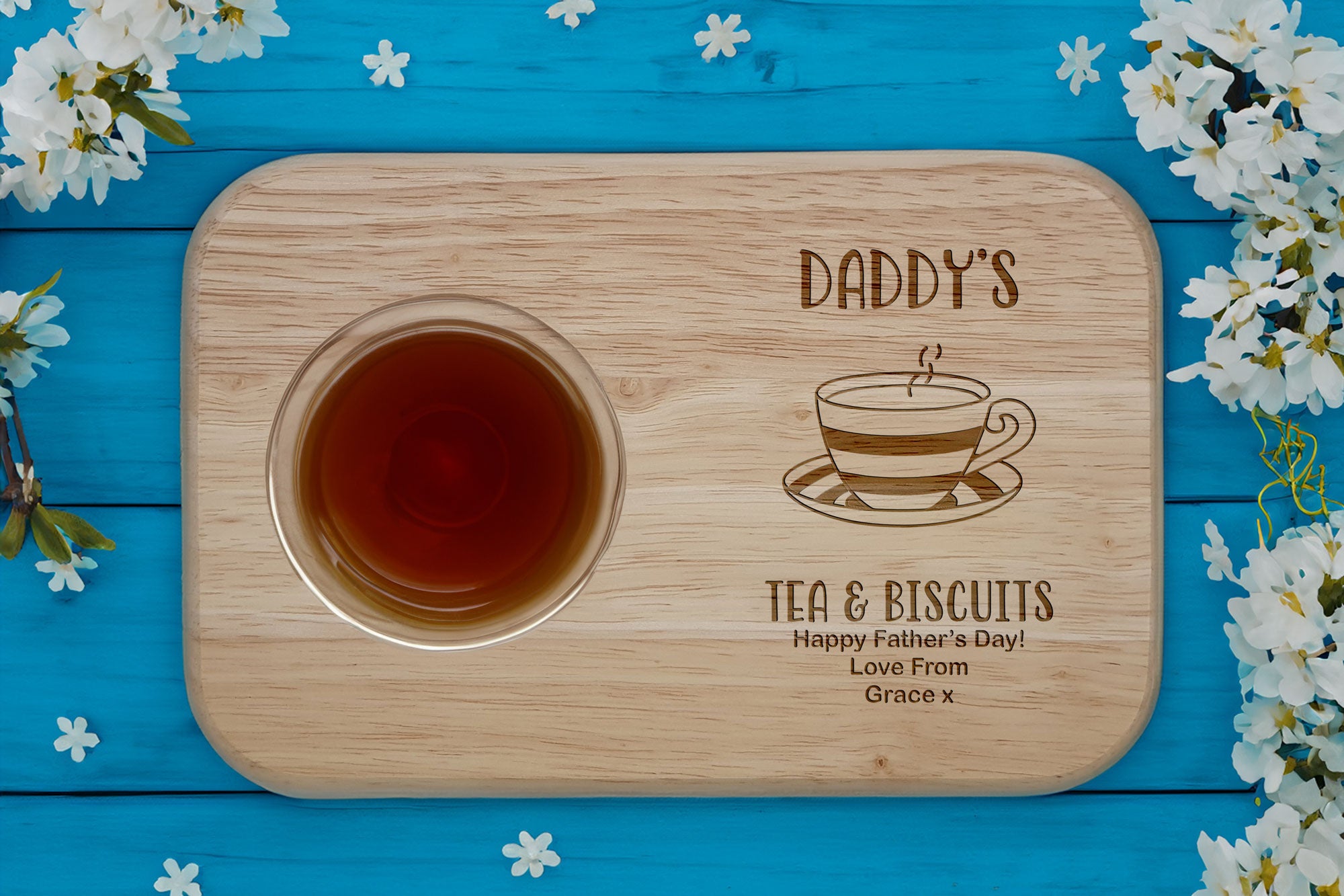 Personalised Tea & Biscuit  Board, Fathers Day