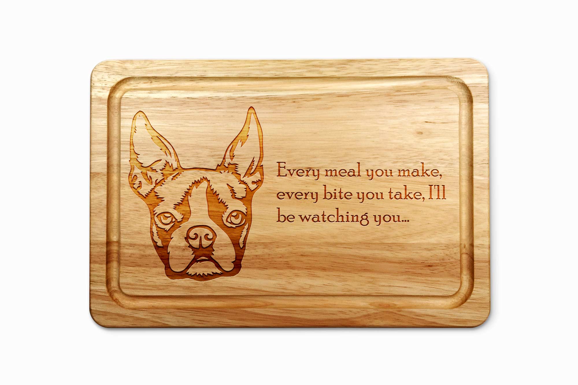 Boston Terrier Wooden Chopping Board