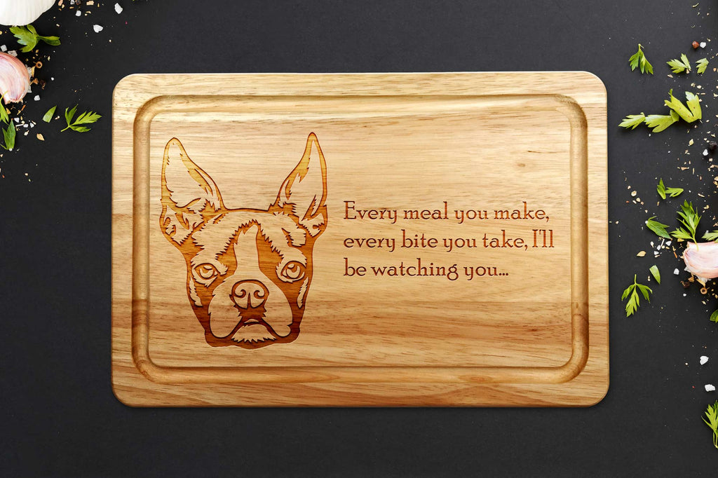 Boston Terrier Wooden Chopping Board