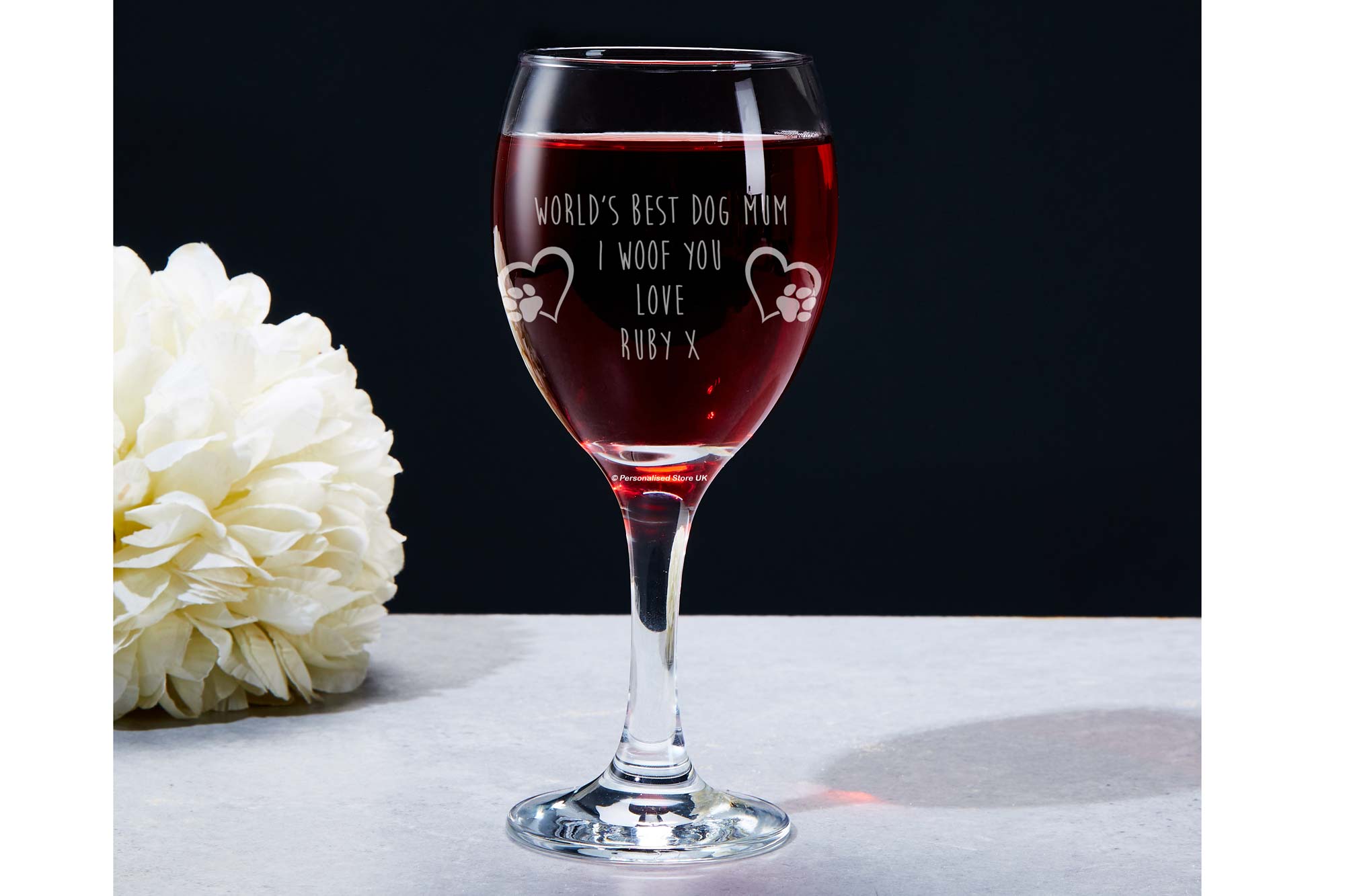 Personalised Dog Mum Wine Glass Gift