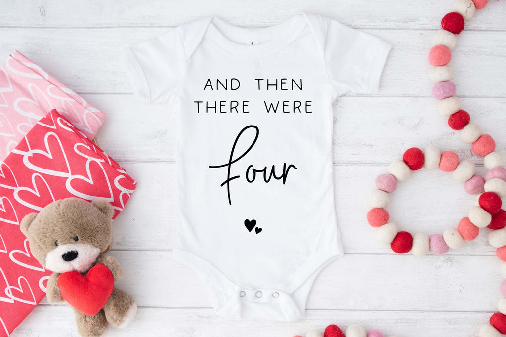 Pregnancy Announcement Baby Vest, Then There Were Four