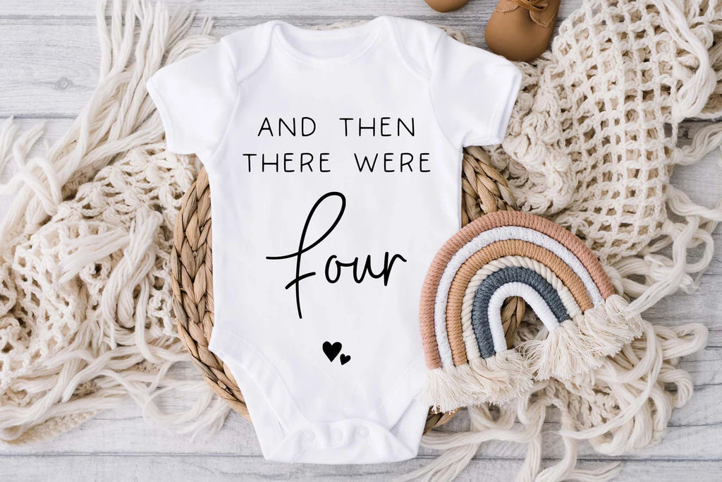 Pregnancy Announcement Baby Vest, Then There Were Four