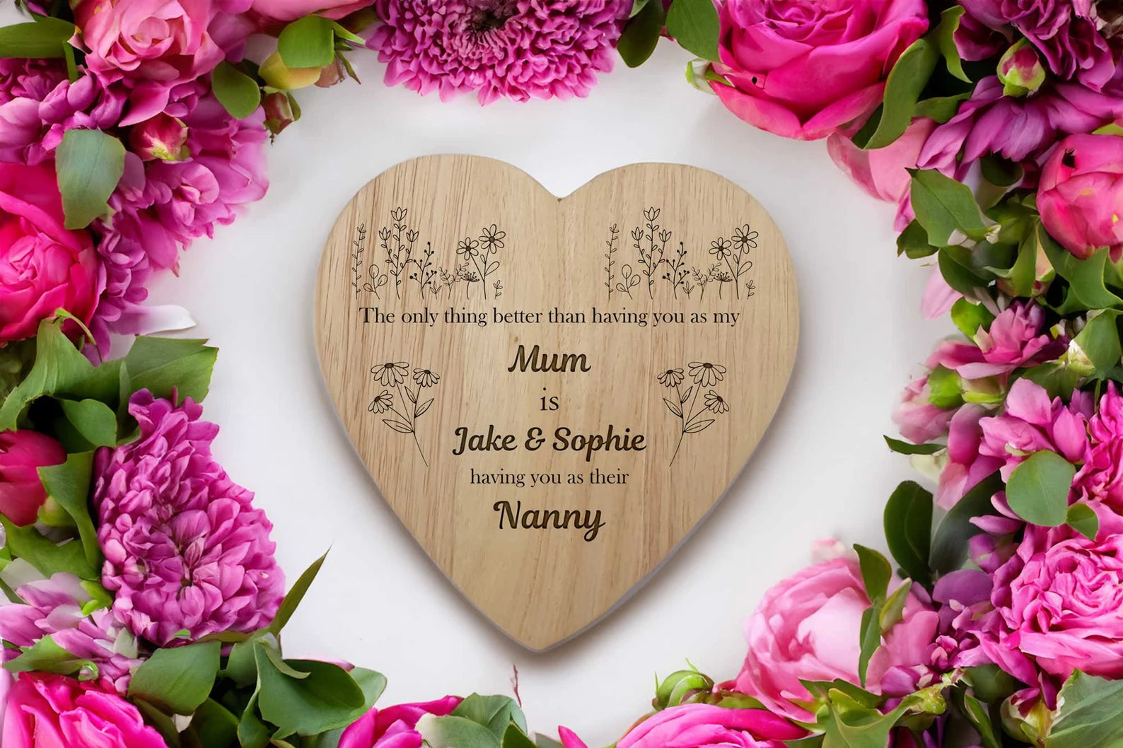 Personalised Heart Mothers day Chopping Board