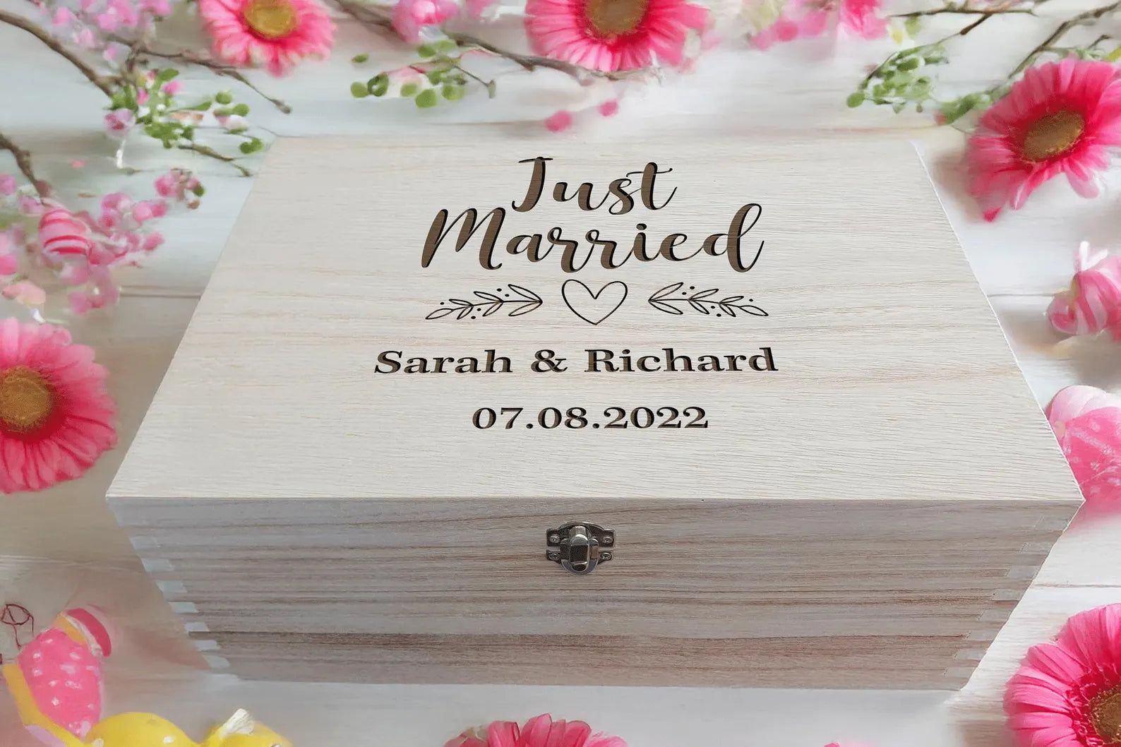 Personalised Wedding Keepsake Wooden Box