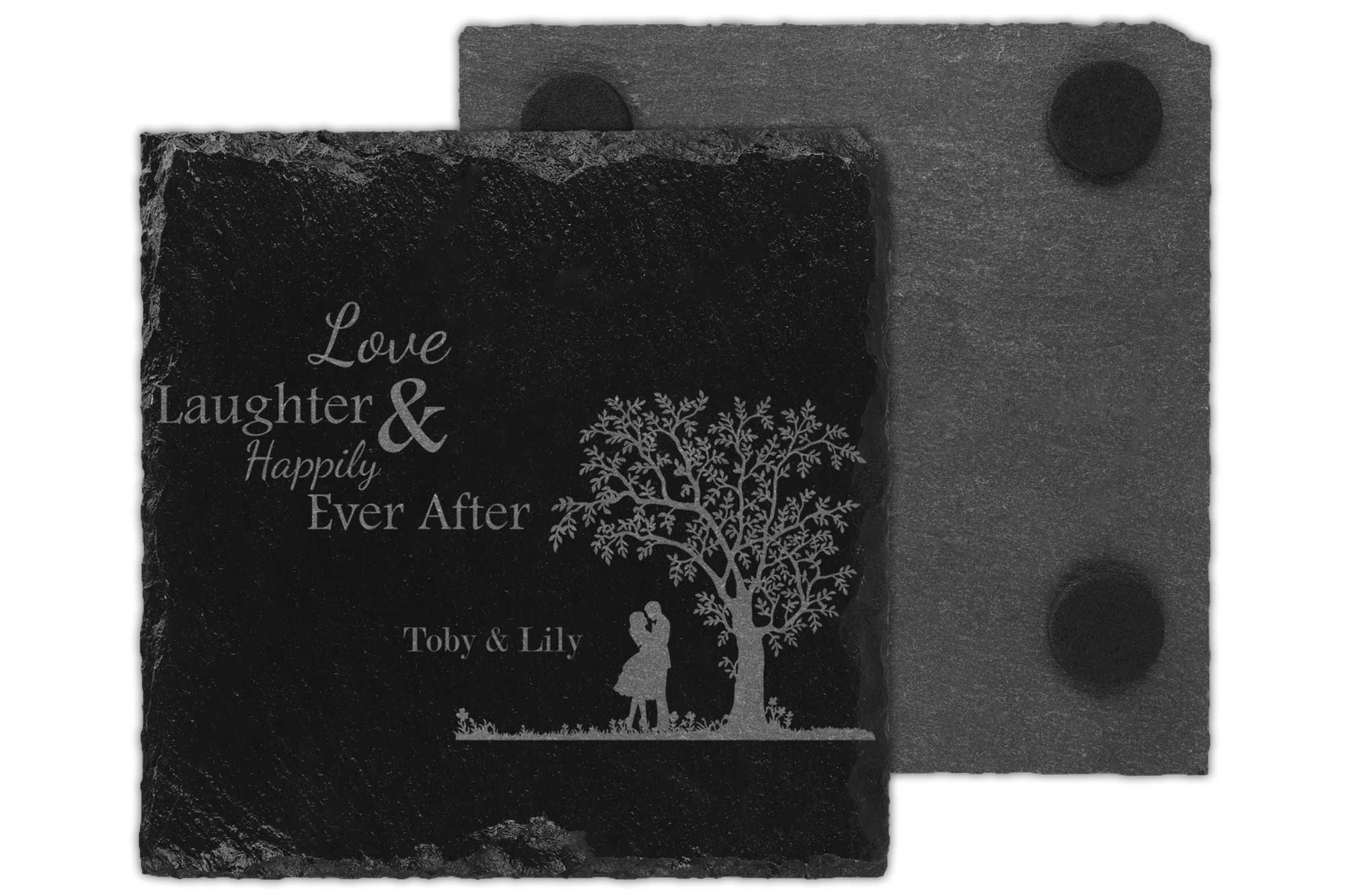 Personalised Valentines Slate Placemat and Coaster set