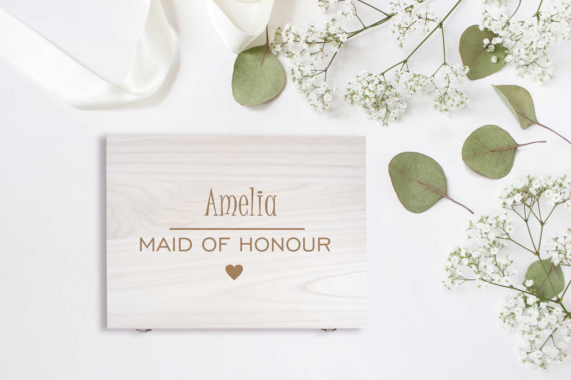 Personalised Bridal Party Keepsake Wooden Box