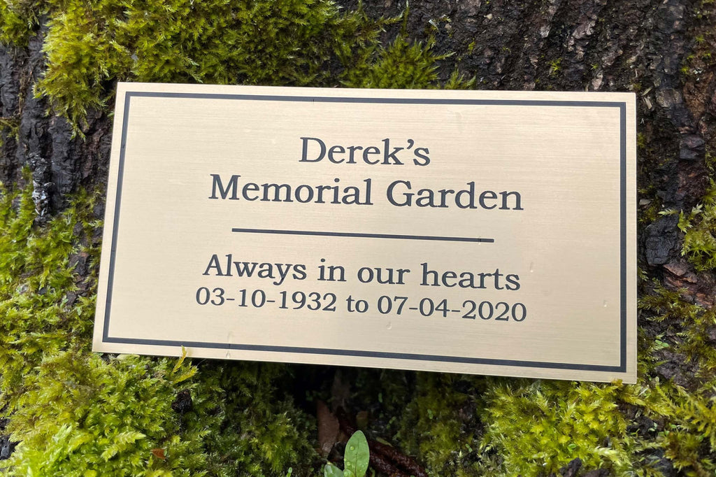 Personalised Brushed Brass Effect Memorial Plaque,