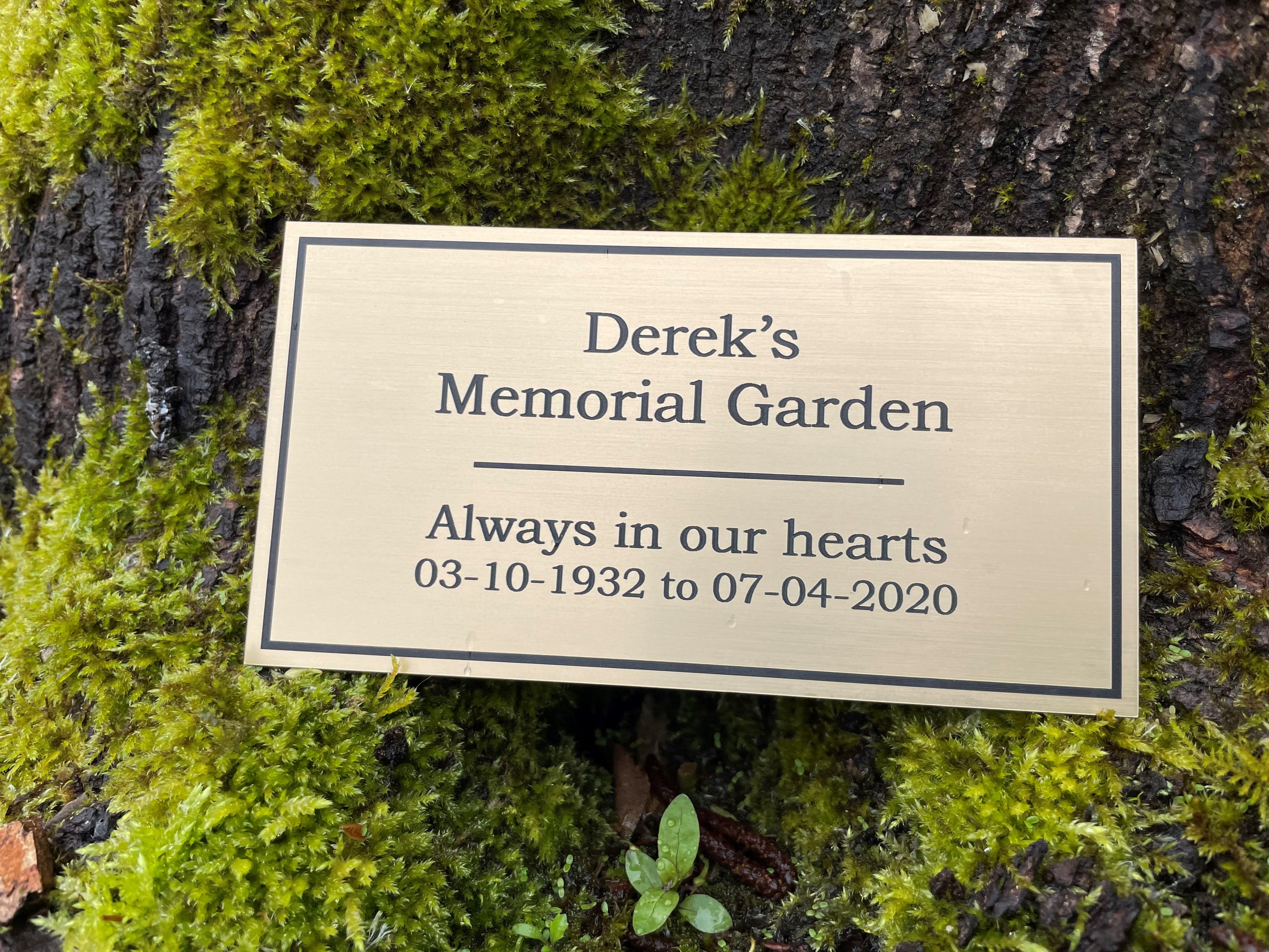 Personalised Brushed Brass Effect Memorial Plaque,