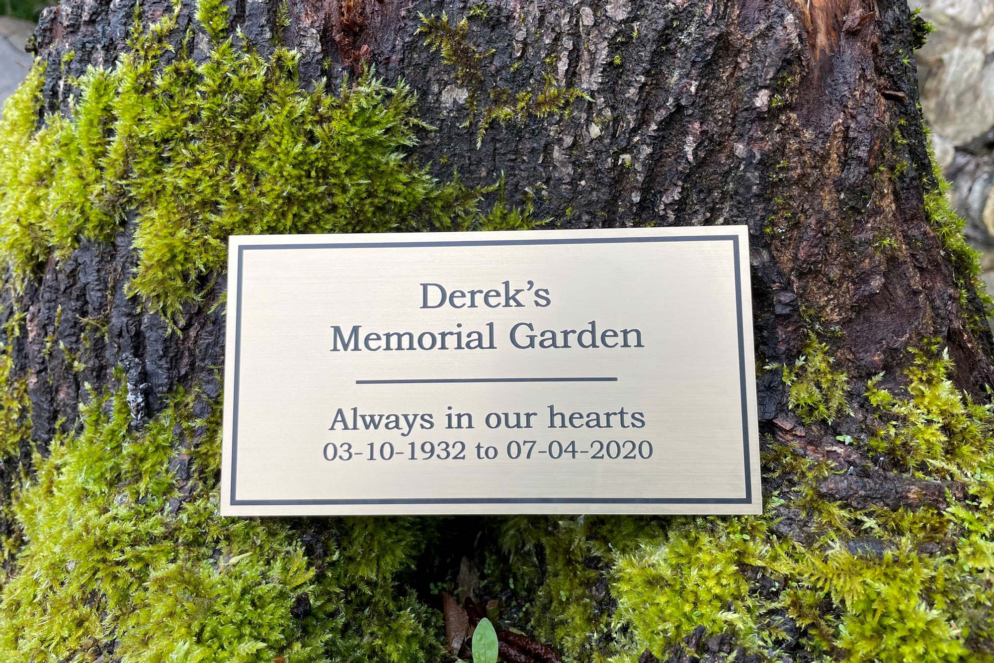 Personalised Brushed Brass Effect Memorial Plaque,