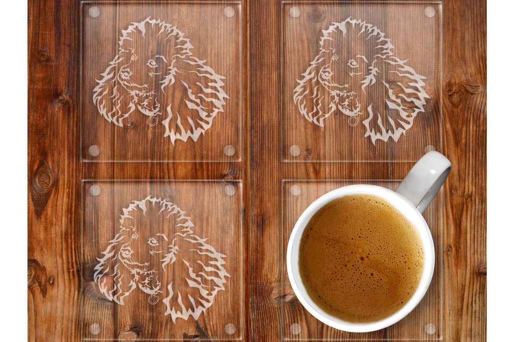 Miniature Poodle Glass Coaster Set