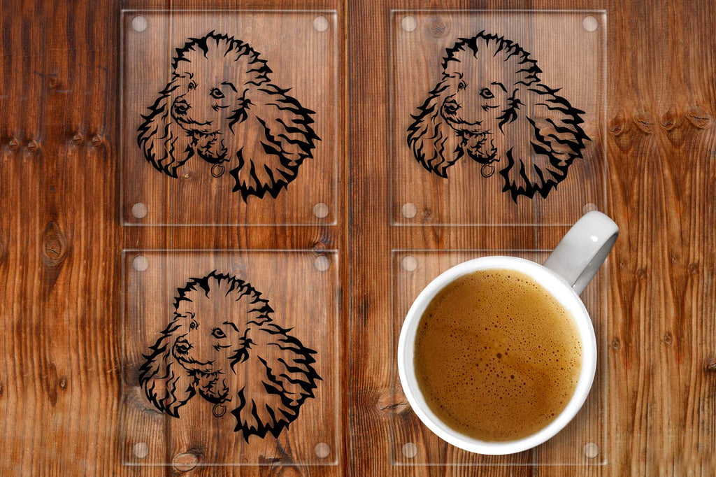 Miniature Poodle Glass Coaster Set