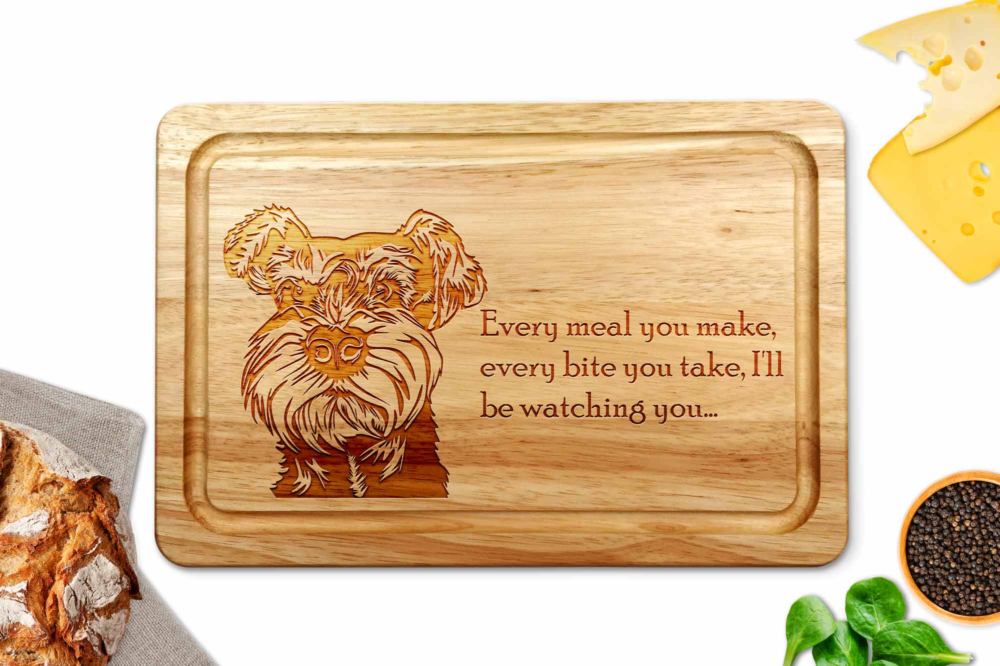 Miniature Schnauzer Wooden Chopping Board