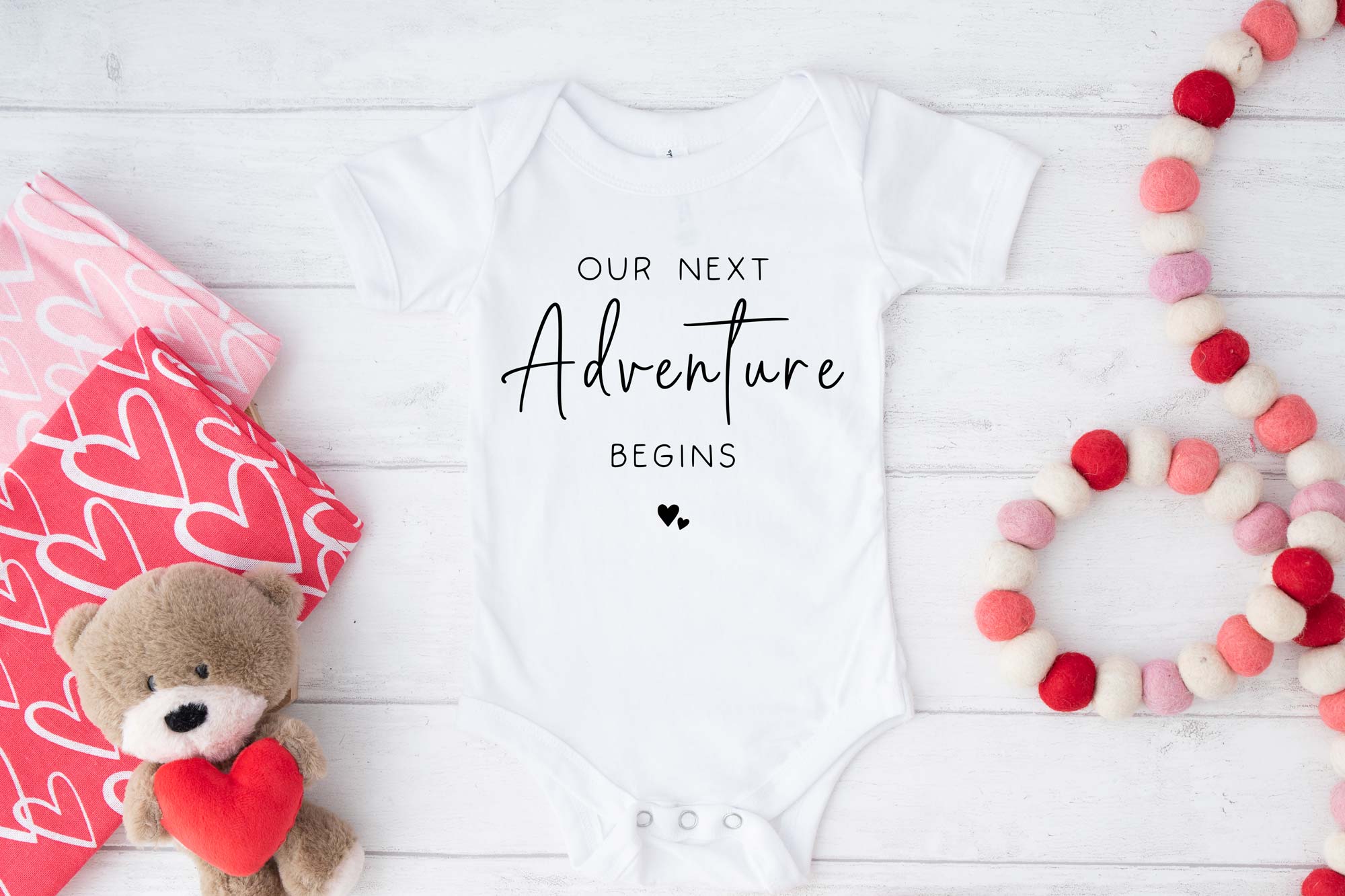 Pregnancy Announcement Baby Vest, Our Next Adventure