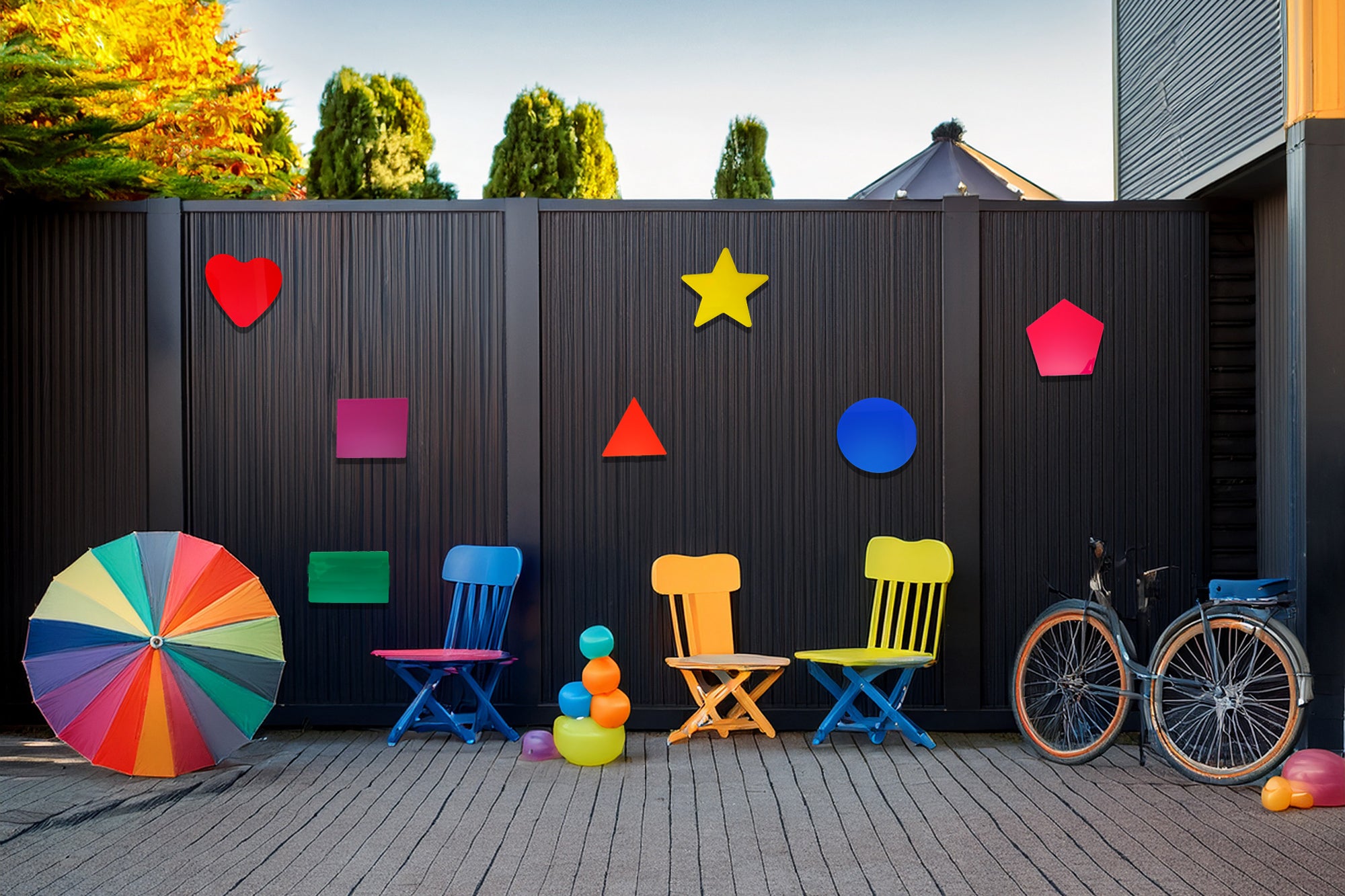 Outdoor Colour Shapes, Sensory play