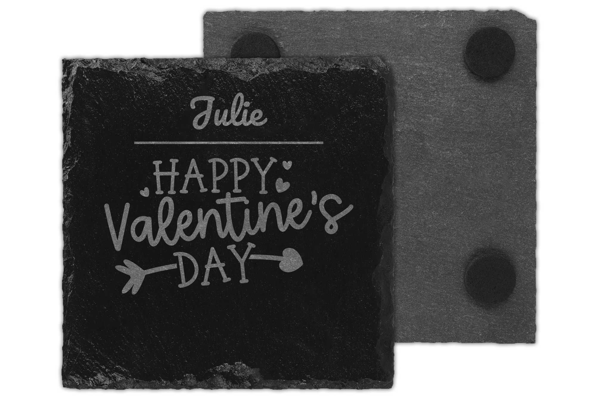 Personalised Valentines Slate Placemat and Coaster set