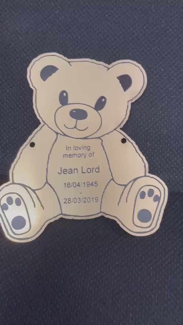 Personalised Teddy Bear Memorial Plaque