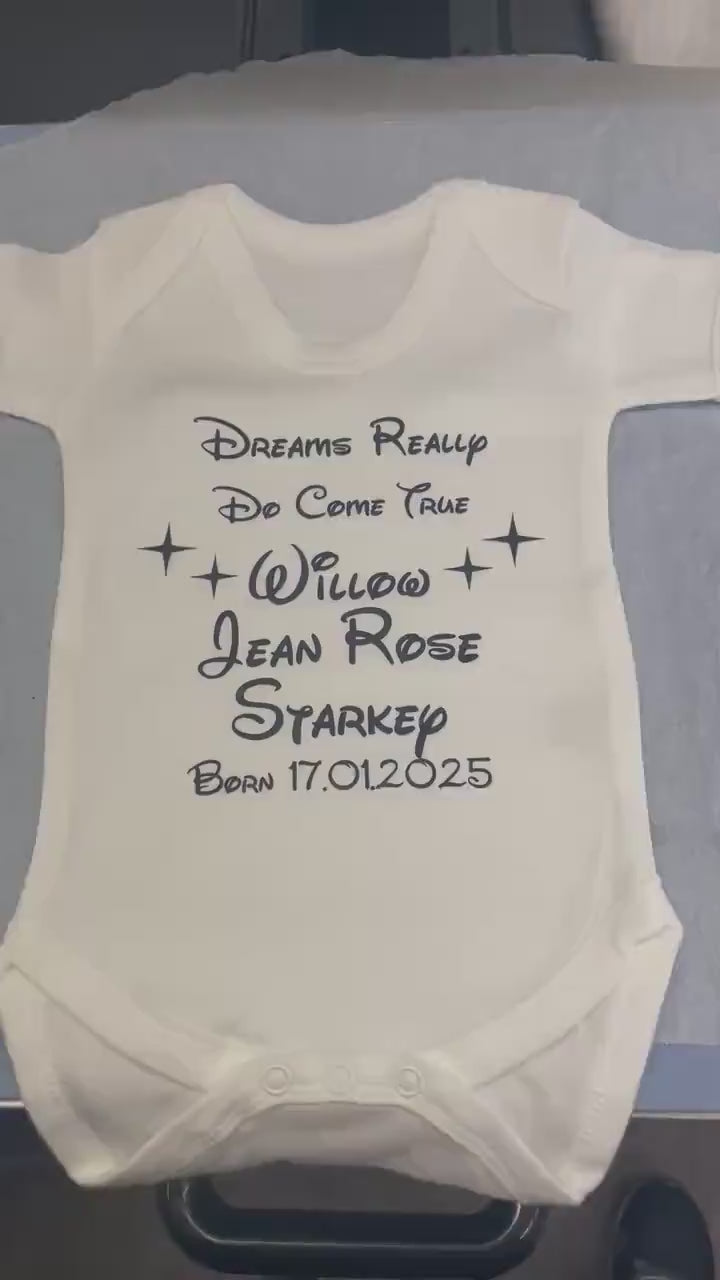Personalised baby reveal vest