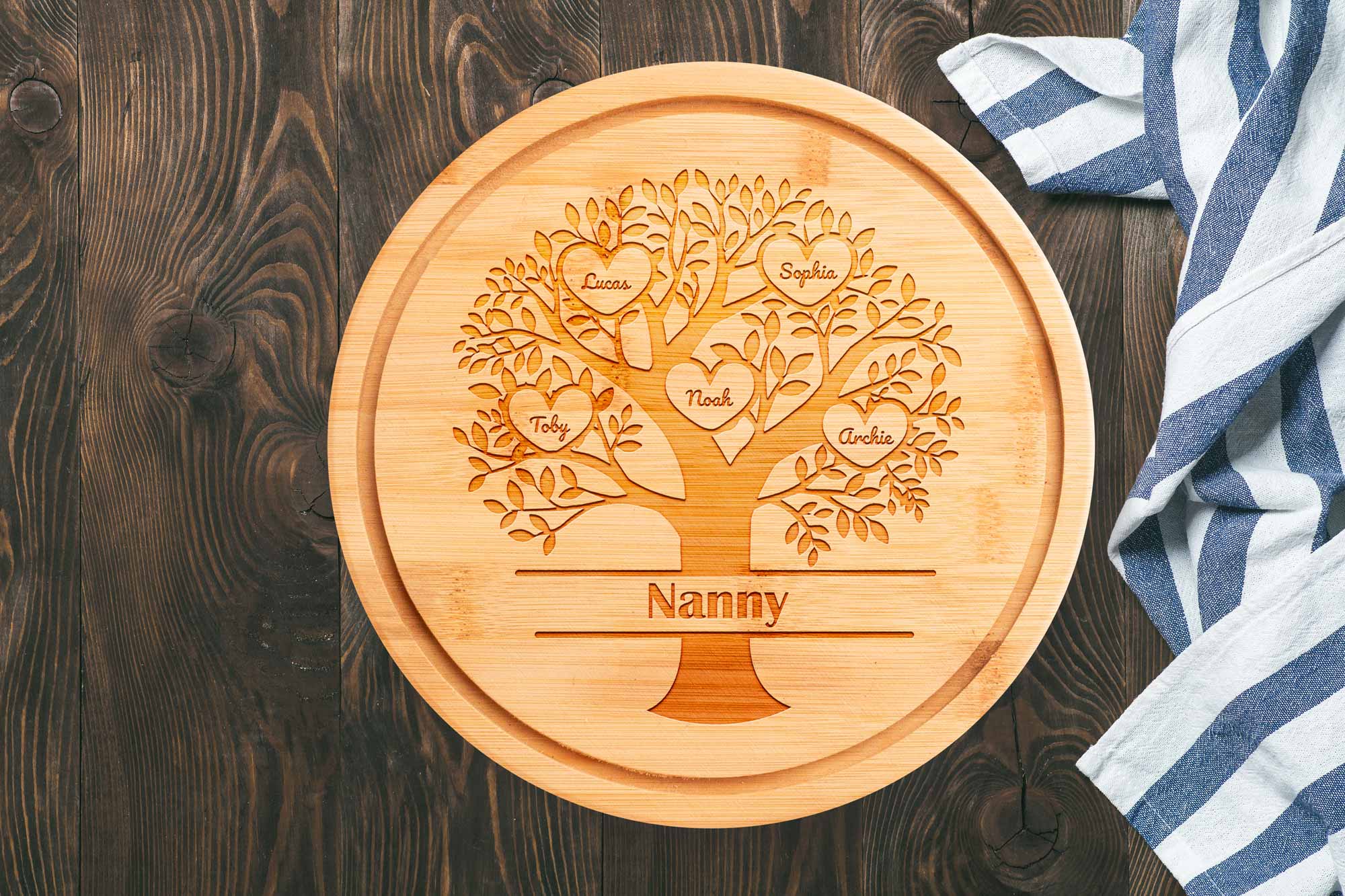Personalised Family Tree Chopping Board