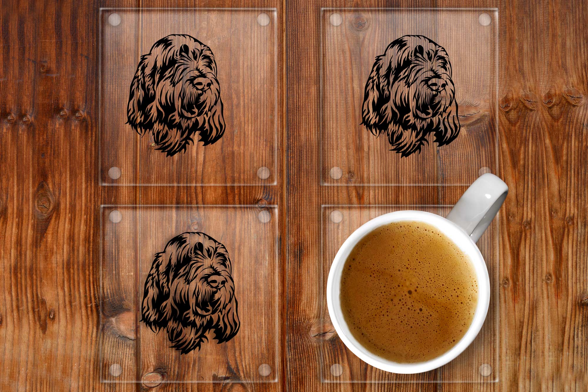 Italian Spinone Glass Coaster Set